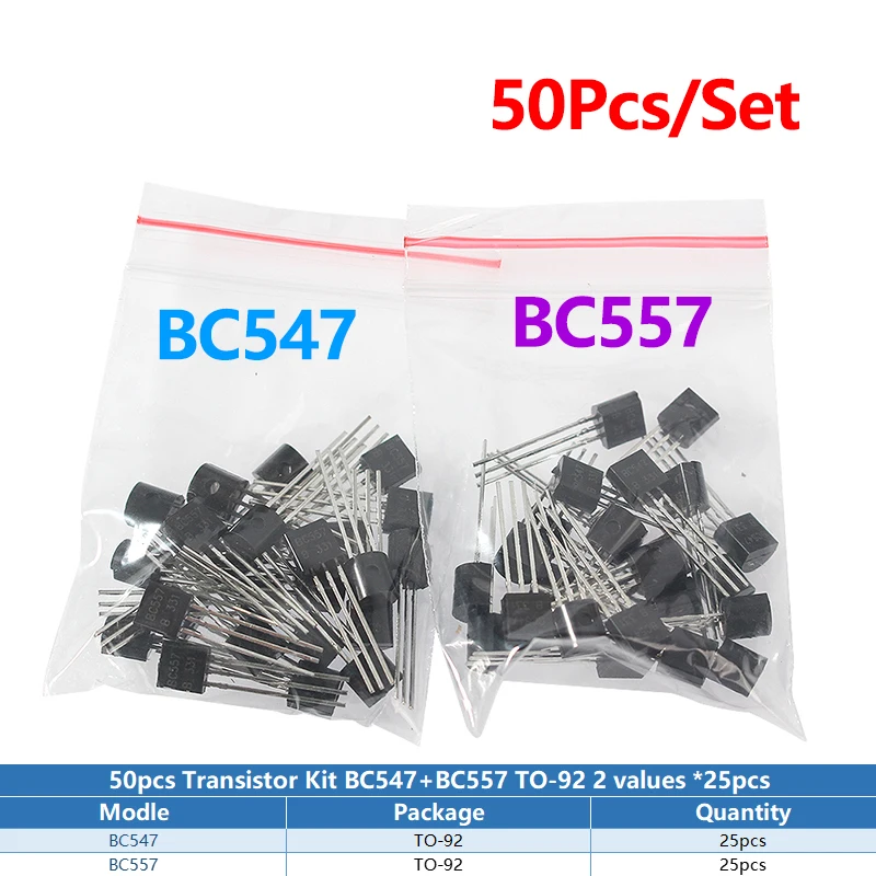 Transistor-Sortiment-Kit TO92 PNP/NPN A1015 BC327 BC337 C1815 S8850 2N2222 2N2907 2N3904 2N3906