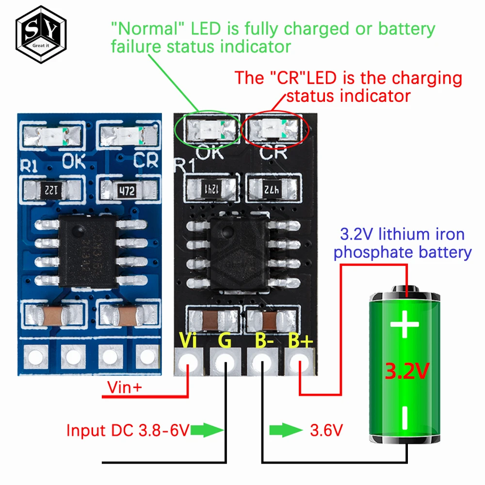 Mppt Solar laderegler 1a 3,2 v 3,7 v Lipo Li-Ionen Lithium Batterie ladegerät Modul SD05crma Solar panel