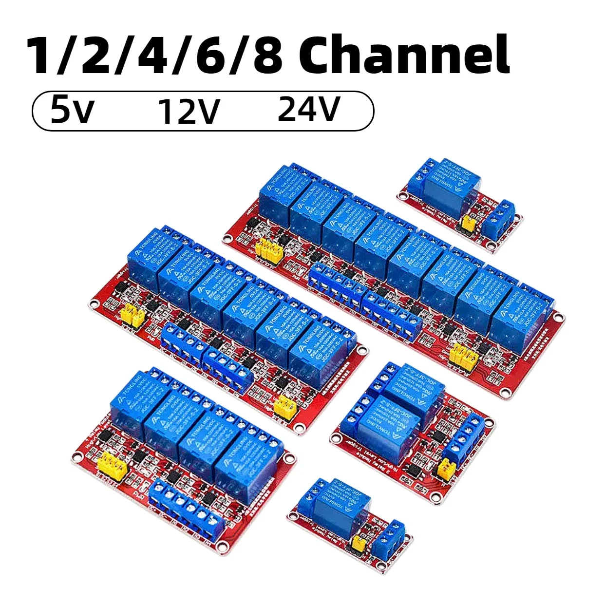 5V 12V 24V 1 2 4 6 8 Kanal Relaismodul-Board Shield mit Optokoppler, unterstützt High- und Low-Level-Trigger