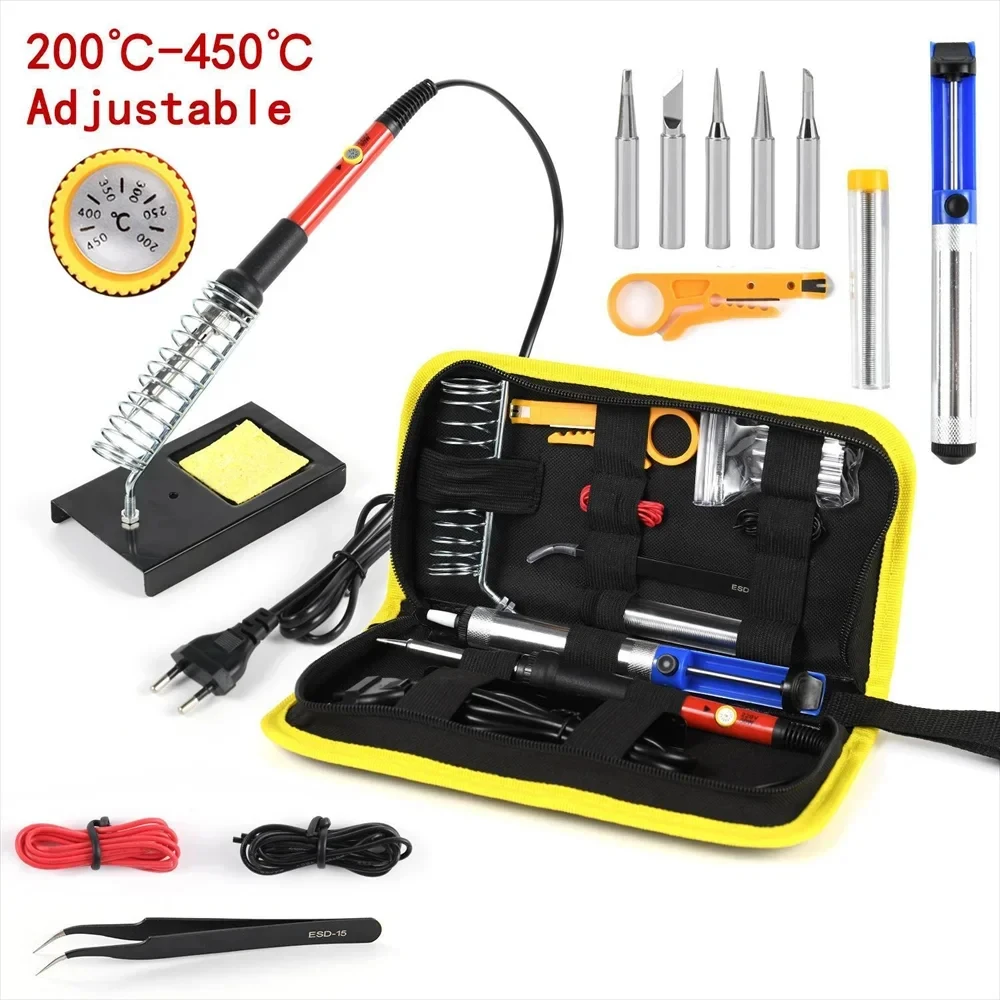 Set 220V 60W Lötkolben-Kit 450 ° C Einstellbares (15 Stück) – Bild 3