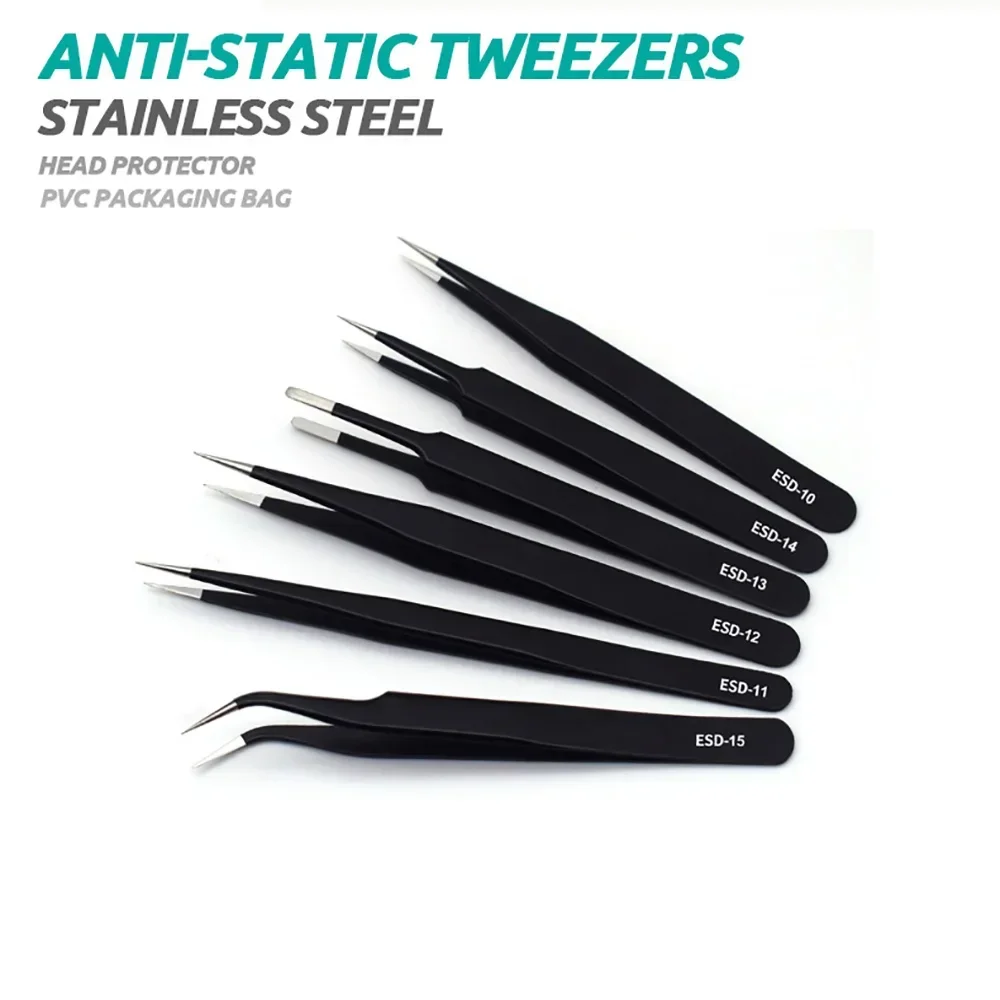 Präzisionspinzetten-Set ESD Antistatische (6 Stück) – Bild 2
