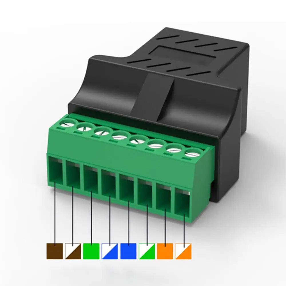 RJ45 Stecker-Buchse zu 8-poligem Schraubklemmenadapter RJ45 8P8C – Bild 6