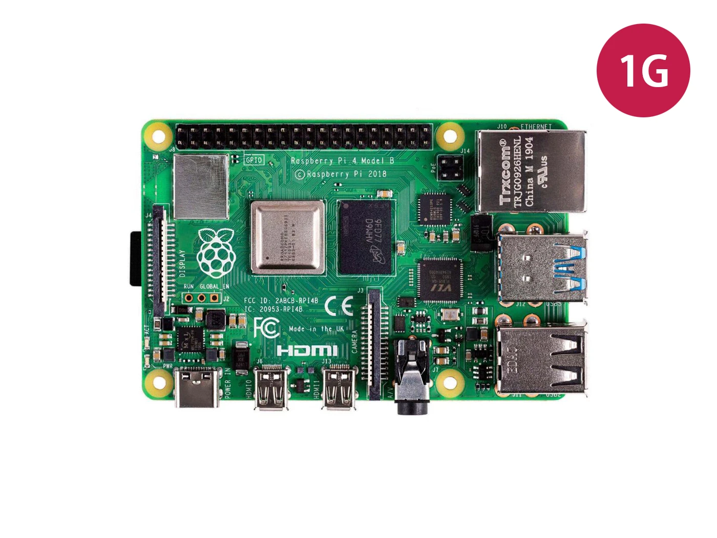 Raspberry Pi 4 Computer Modell B, Einplatinen-Computer zum Aufbau