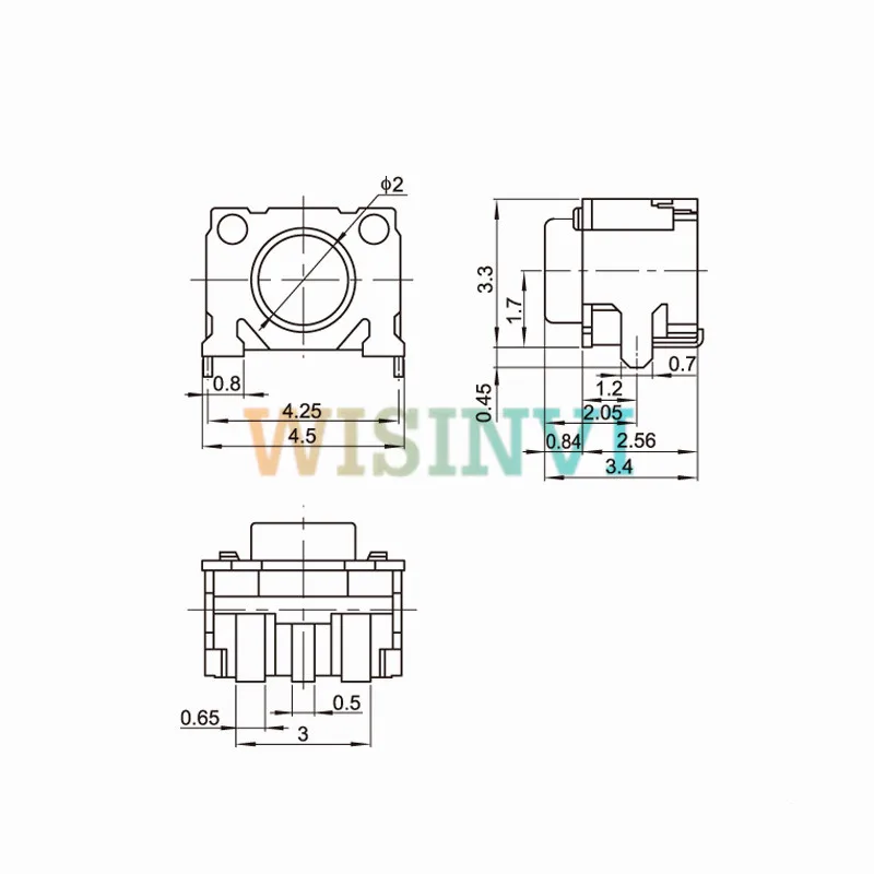 3*4 MM TS-036C Lächeln Touch-Taste Micro Schalter 3x4 Tactile Tact – Bild 3