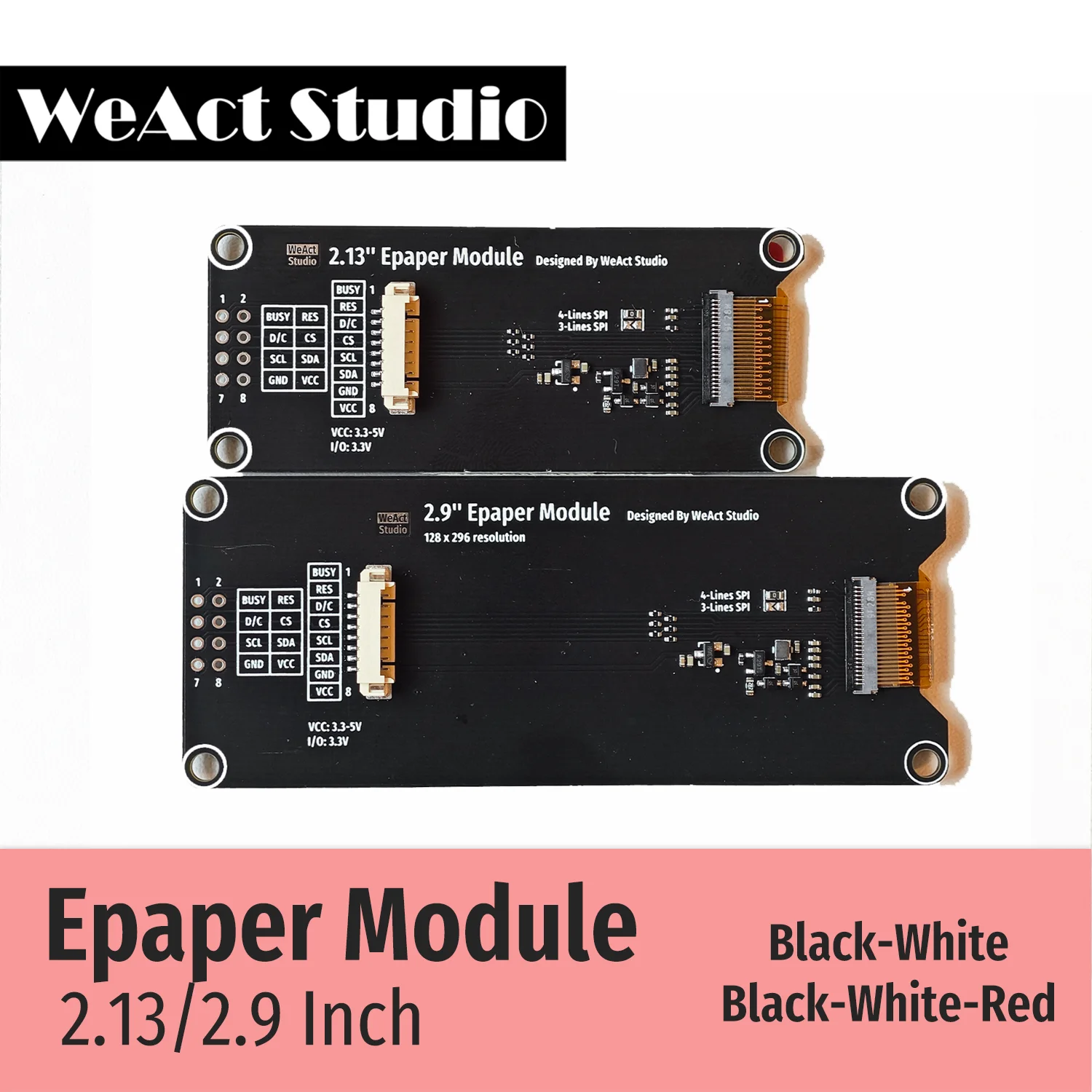 WeAct 2,9'' 2,13" 2,9 2,13 Zoll Epaper Modul E-Paper E-Ink EInk – Bild 2