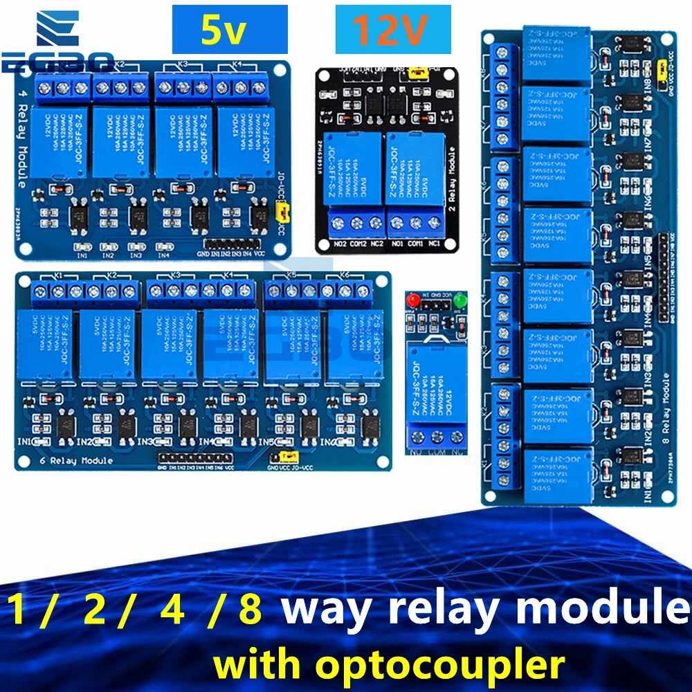 5V 12V 1 2 4 8 Kanal Relaismodul mit Optokoppler. Relaisausgang 1 2 4 8 Wege Relaismodul für Arduino