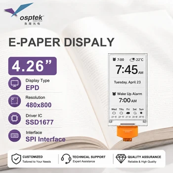 4,26 Zoll E-Paper E-Ink Display 480x800, Elektronisches Papier-Bildschirmmodul, Hohe Auflösung, Niedriger