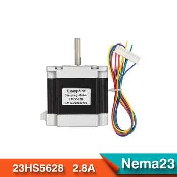 Nema23 23HS5628 4-Leiter Nema 23 Schrittmotor 57 165 Oz-in 56mm 2,8A 6,35mm/8mm mit Kabel, CNC Laser Schleifen