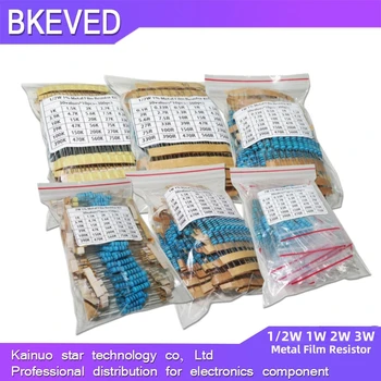 30 Werte, jeweils 5/10 Stück, 1-750, 1 K-820 K Ohm, 150 Stück, 300 Stück, 1/2 W, 1 W, 2 W, 3 W, Widerstand, 1