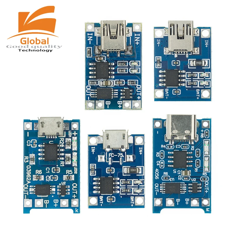 Micro USB 5 V 1A 18650 TP4056 Lithium-Batterie-ladegerät Modul Ladeplatine mit Schutz (10 Stück)