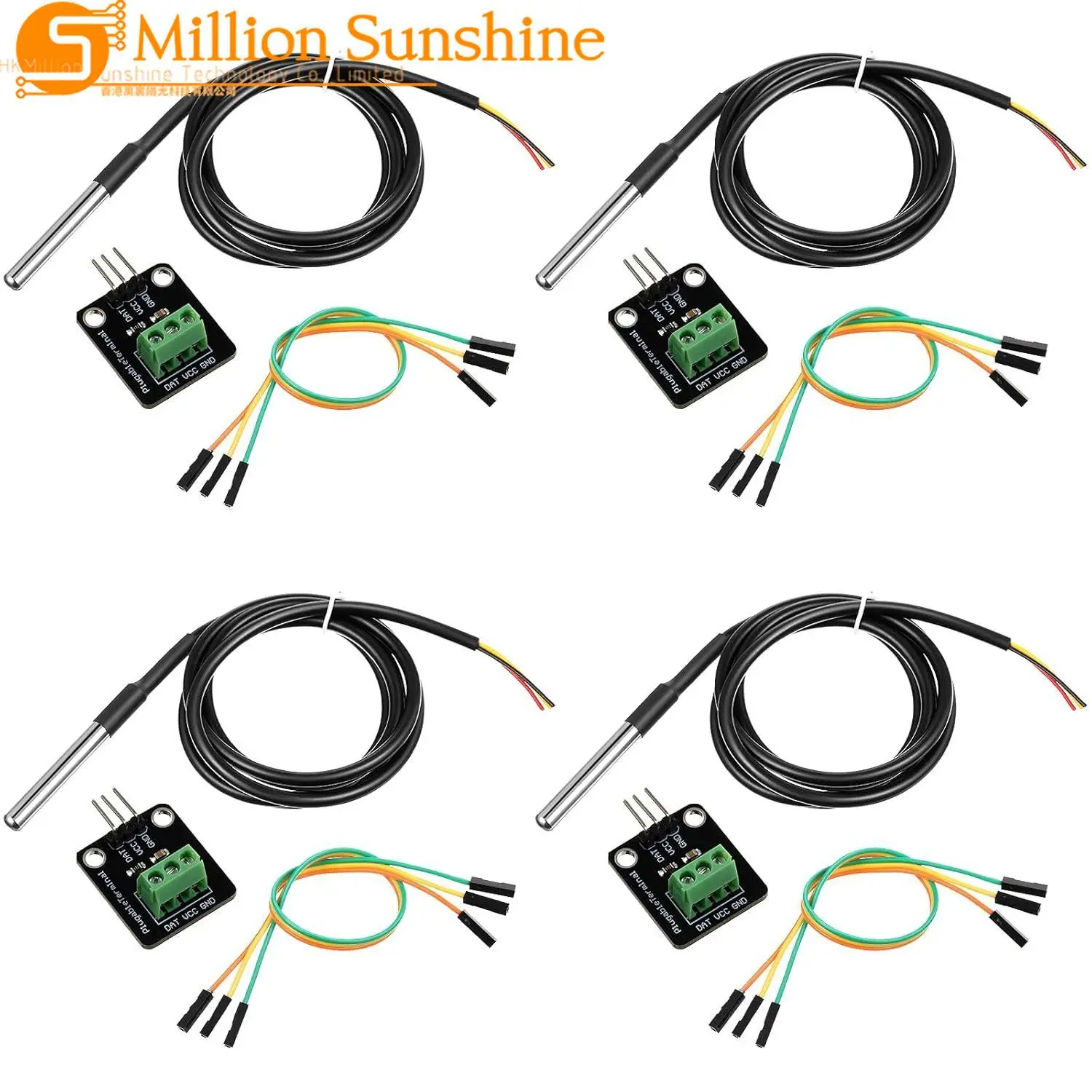 DS18B20 Digitales Temperatursensor-Modul-Kit mit 1M/3,2ft Sonde Hohe Genauigkeit für Arduino ESP32 STM32