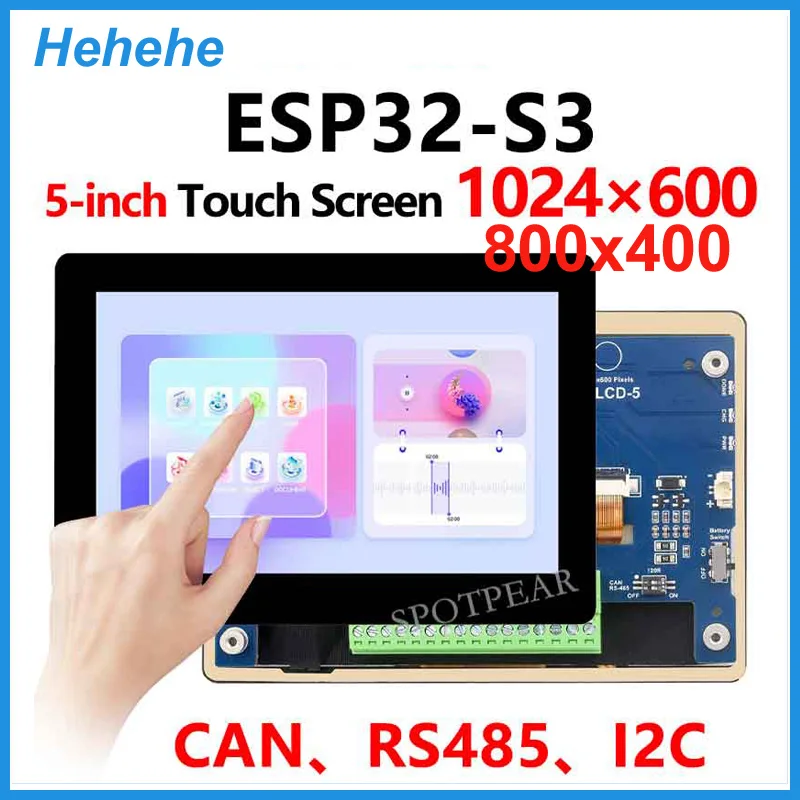 ESP32 S3 5 Zoll LCD (B) Entwicklungsboard 1024x600 Touchscreen-Display LVGL HMI Sensor CAN RS485