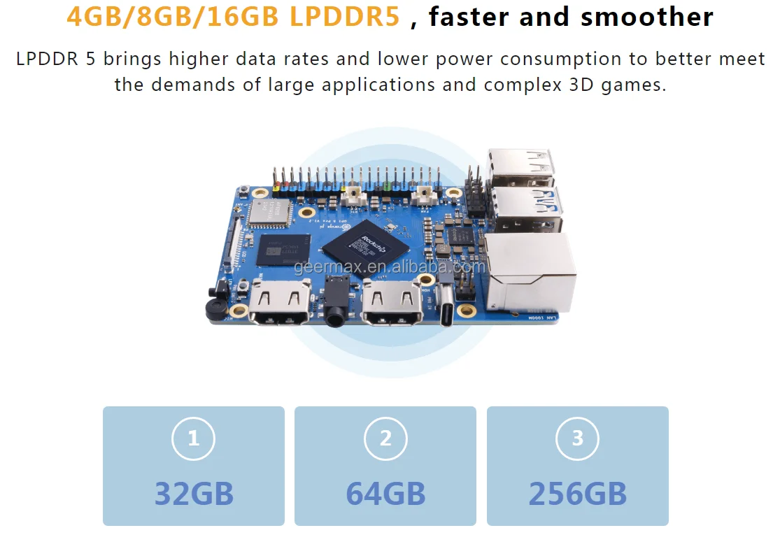 Orange Pi 5 Pro 4 GB 8 GB 16 GB RAM Entwicklungsboards LED-LÜFTER RTC – Bild 6