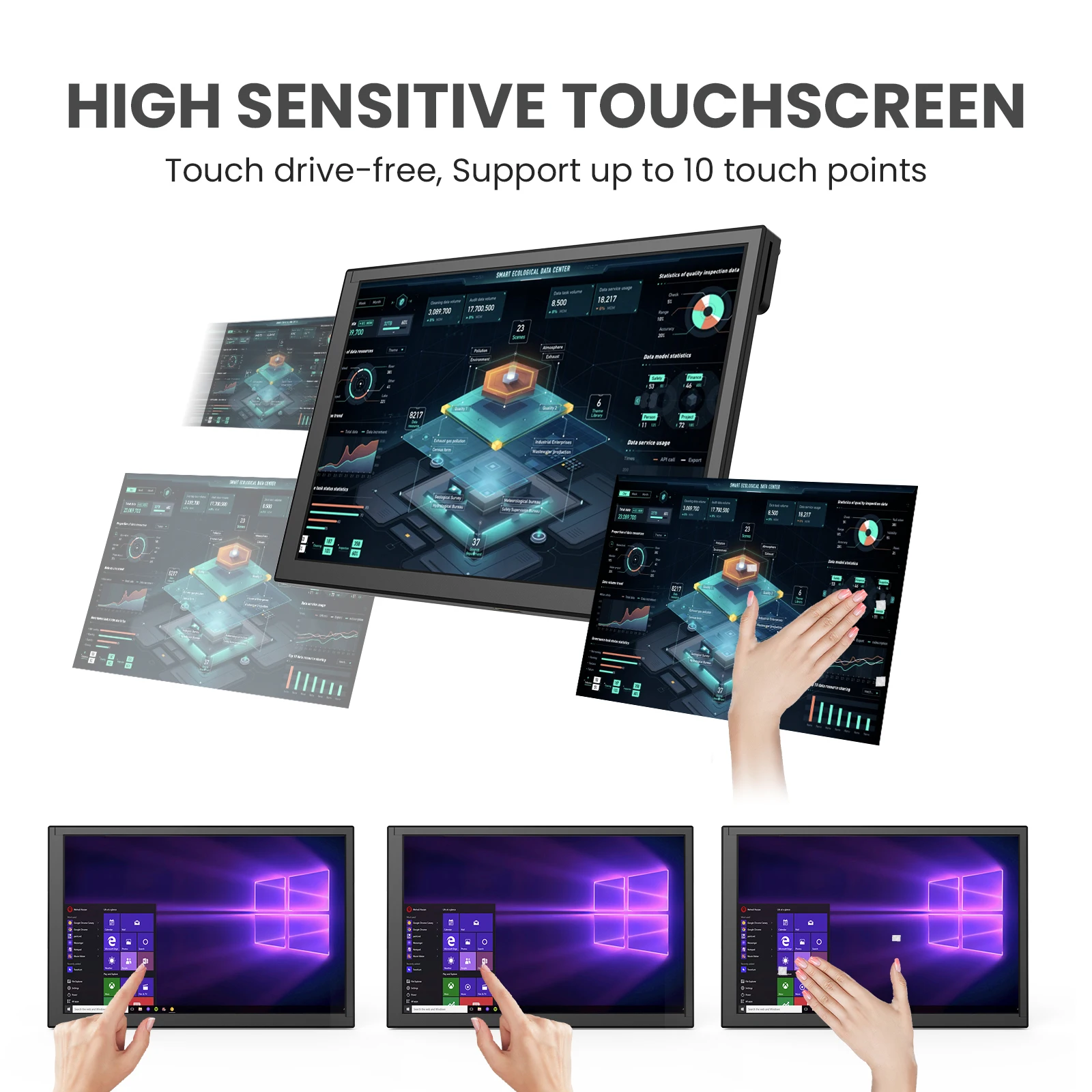 Tragbares 1280x800 Raspberry Pi Display IPS Kapazitiver Touchscreen – Bild 5