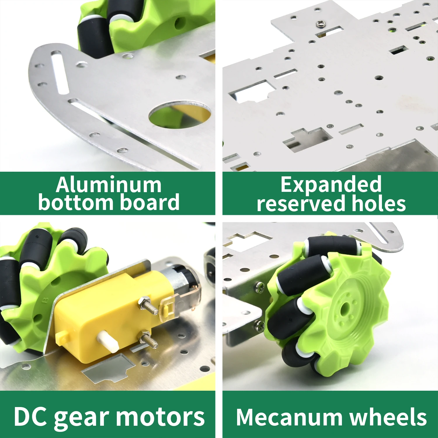 Keyestudio 4WD Mecanum-Rad Smart Roboter-Auto Aluminium-Chassis-Kit – Bild 2