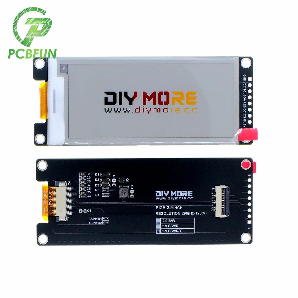 2,9 Zoll E-Paper E-Ink Display-Modul SSD1680Z 128×296 SPI Schwarz-Weiß – Bild 6