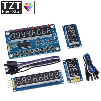 TM1637 4 Bits / TM1638 / 74HC595 8-Bit-Digital-LED-Anzeigemodul 7 Segment 0,36 Zoll Uhr ROTE Anodenröhre Vier
