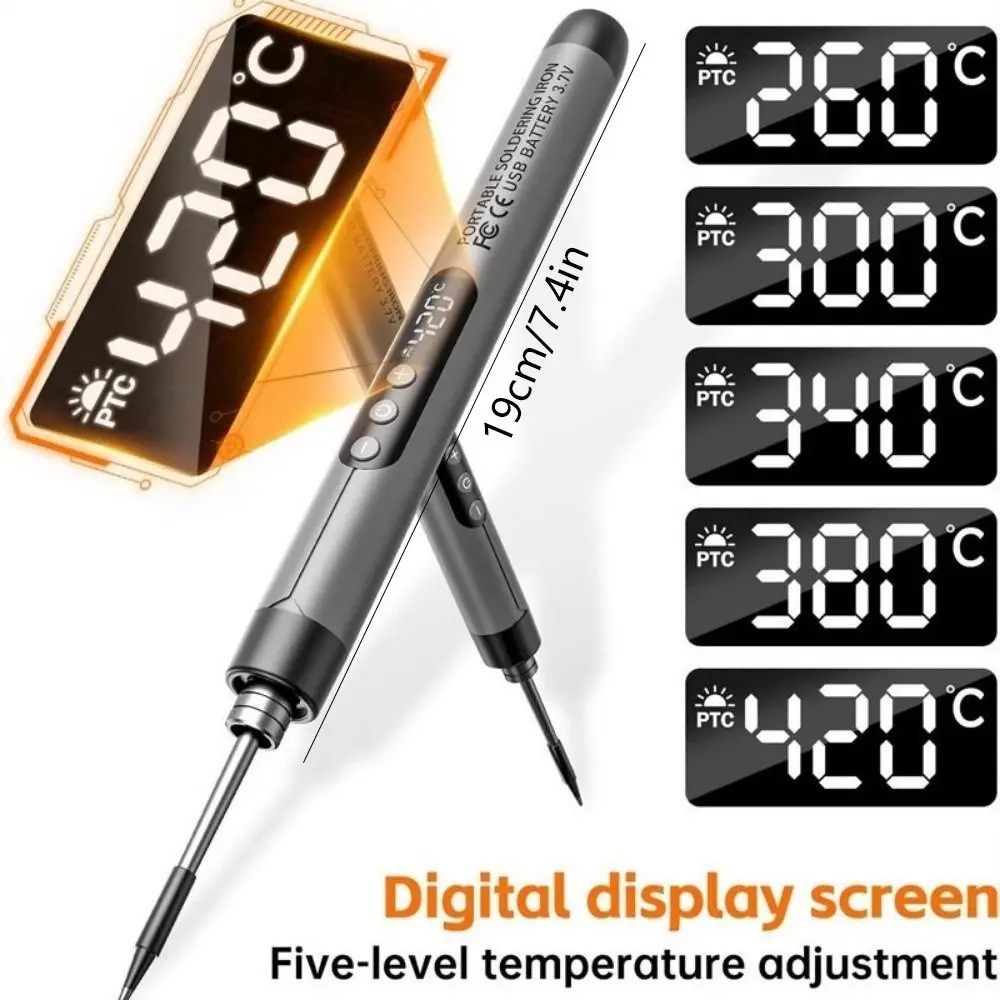 USB-Aufladbares Elektrisches Lötkolben-Set mit LCD-Display – Bild 6