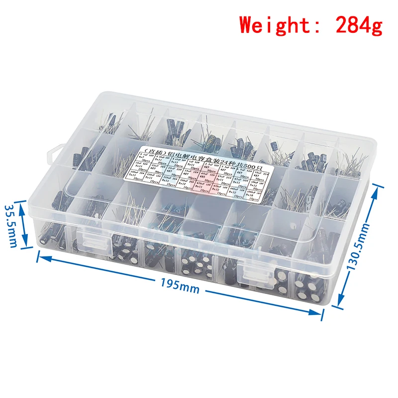 0,1 UF-1000 UF 24 Werte Aluminium-elektrolytkondensatoren (500 Stück) – Bild 2