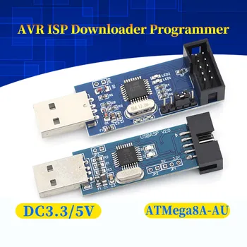 USBASP USBISP AVR Programmierer USB ATMEGA8 ATMEGA128 ATtiny/CAN/PWM 10Pin Draht Modul DIY + 10Pin zu 6 Pin