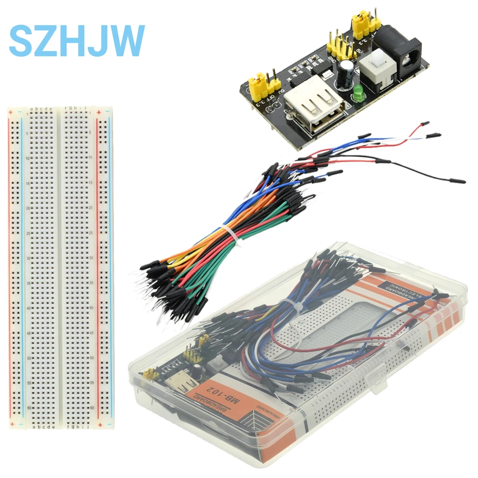 3,3 V/5V MB102 Breadboard power modul + MB-102 830 punkte Prototyp Brot board für arduino kit + 65 jumper