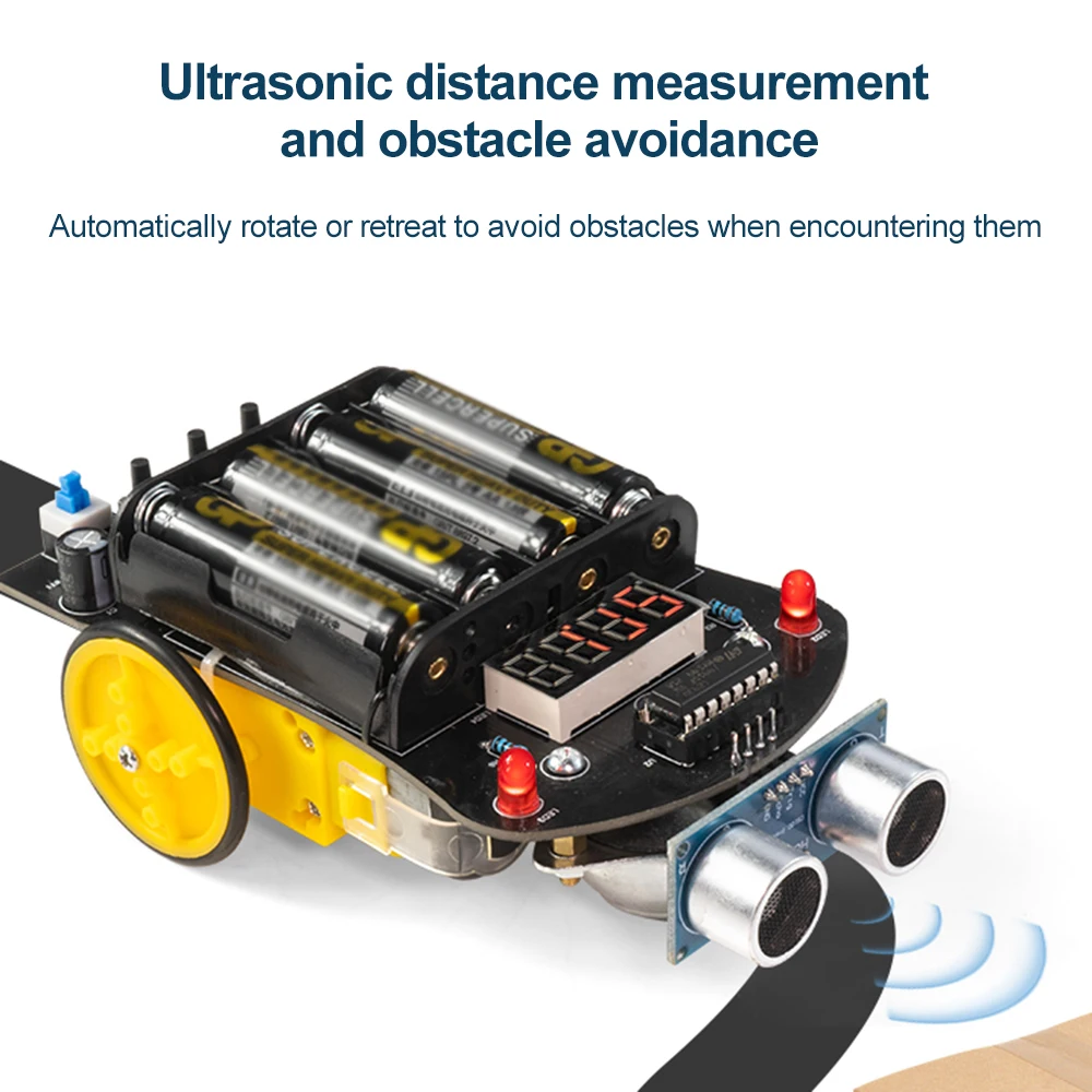 51 MCU Smart Car Ultraschall-Hindernisvermeidung Auto-Tracking, Bereichsroboter, Programmierung, DIY-Car-Kit
