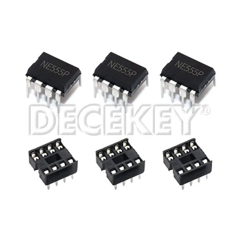 (10 Stück von jedem) NE555 NE555P IC 555 Timer Programmier-Oszillator-Chip & 8-Pin DIP-Sockel (20 Stück)