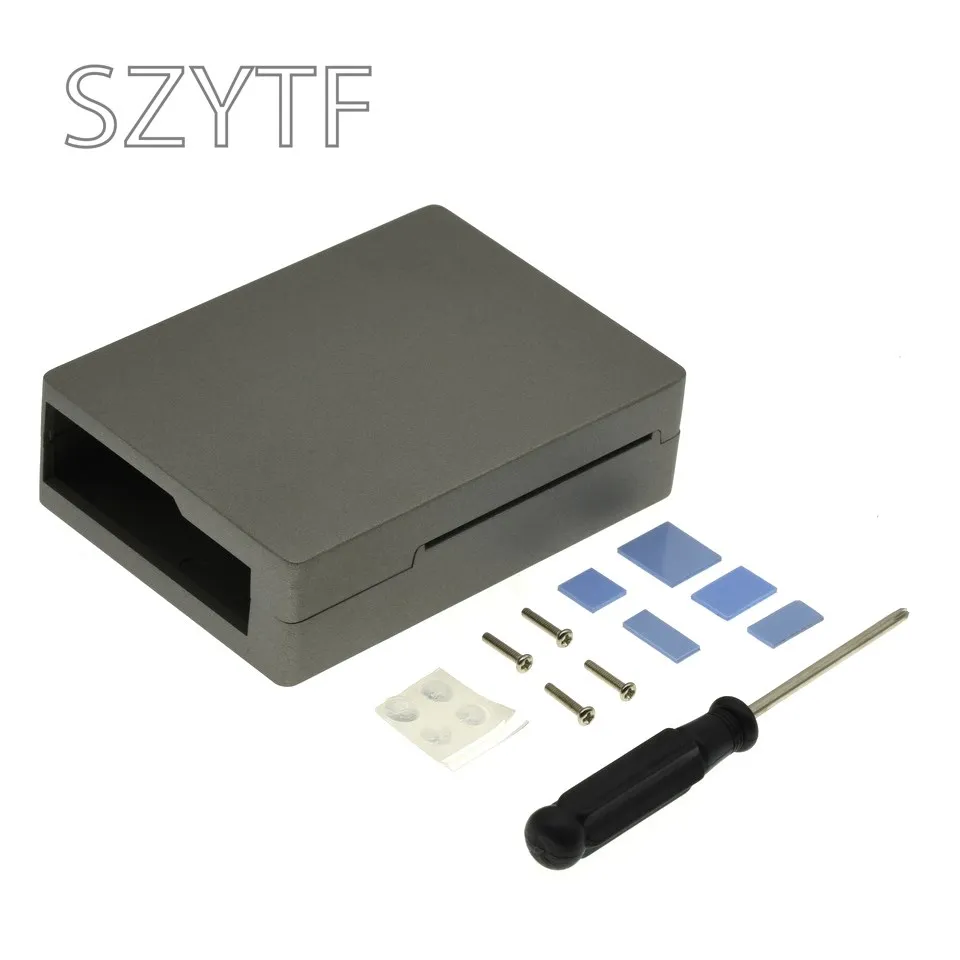Raspberry Pi 2 3B 3B+ 4B-Gehäuse - Metallgehäuse aus Aluminiumlegierung mit integriertem Kühlkörpersäulen