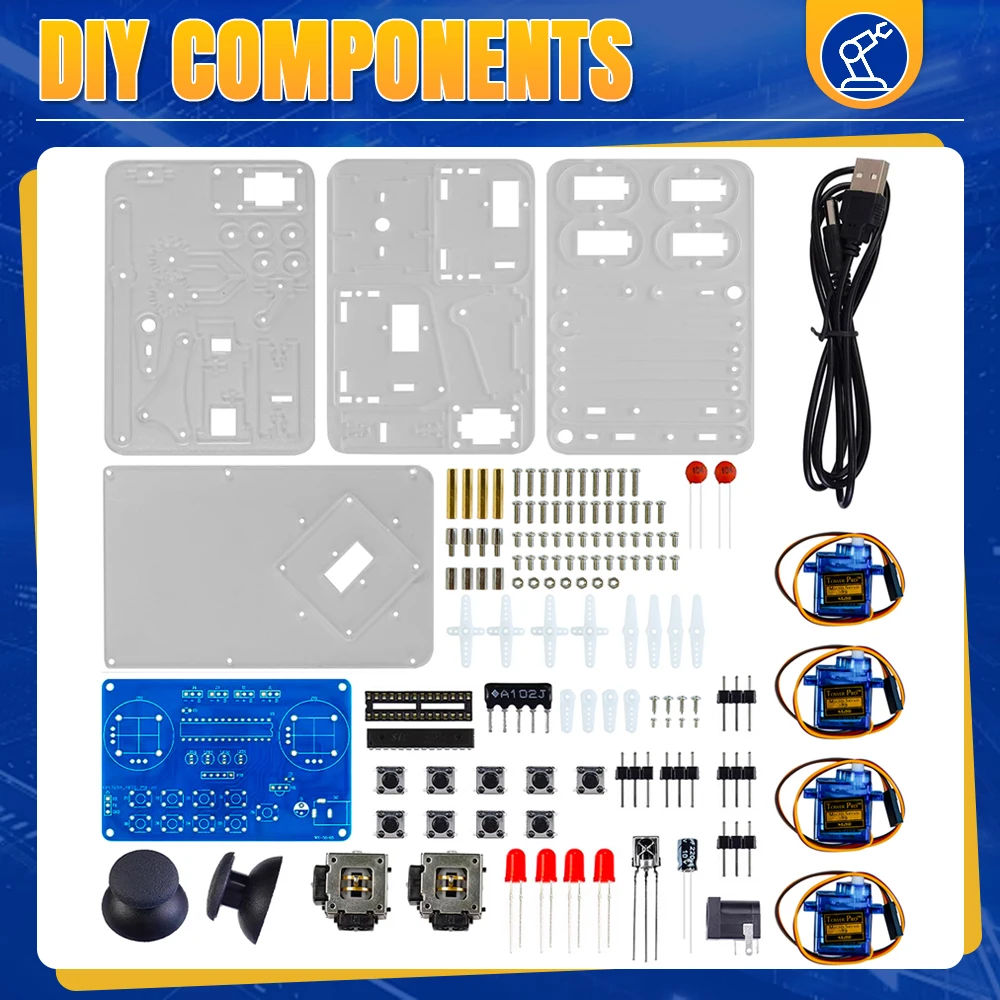 4DOF Acryl-Roboterarm-Klauenbaugruppe, DIY-Elektronik-Kit – Bild 6