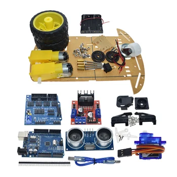 2WD Smart Roboter-Auto-Chassis-Kit, Hindernisvermeidungs- und Tracking-Motor mit Geschwindigkeitsencoder