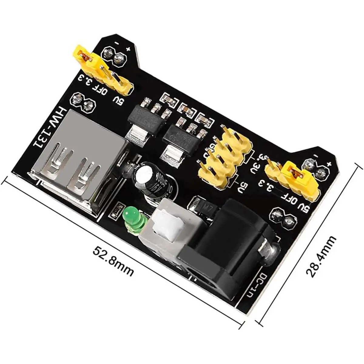 【~ NEU FDDT】6 Stück 3,3V 5V MB102 Breadboard-Stromversorgungsmodul DC 6,5-12V USB für lötfreies Breadboard
