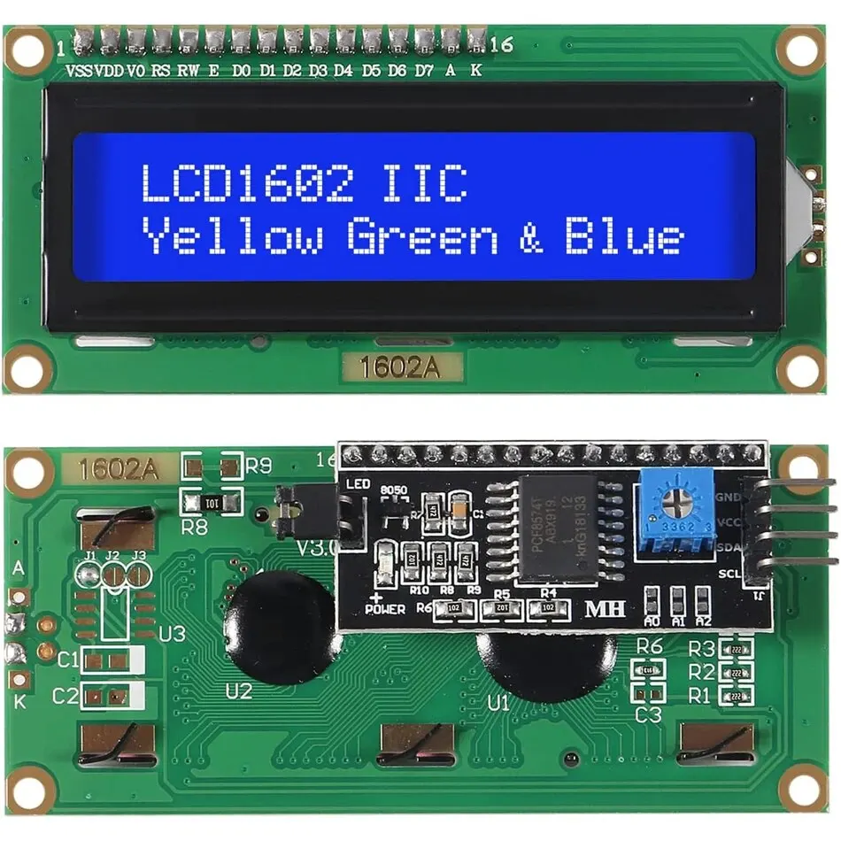 LCD1602 1602 LCD-Modul, blauer/grüner Bildschirm, 16 x 2 Zeichen – Bild 2