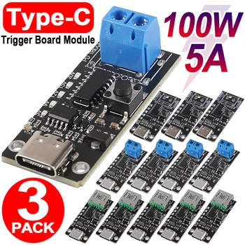 100W 5A USB-C Schnellladungs-Trigger-Board-Modul PD QC DC 5V 9V 12V 20V Einstellbare Spannung