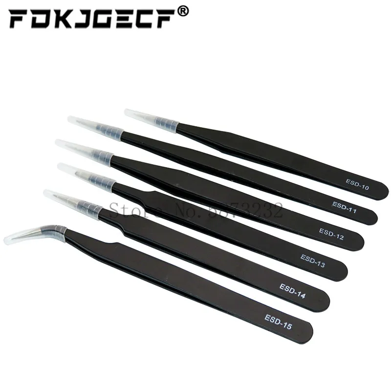 1,5mm industrielle Pinzette Kit anti statische Edelstahl Pinzette Set Reparatur werkzeuge ESD-10 11 12 13 14