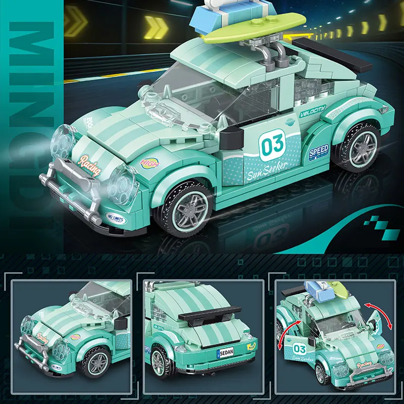 Rennwagen-Bausteine Limousinen-Sportwagen-Modell DIY-Montage – Bild 3