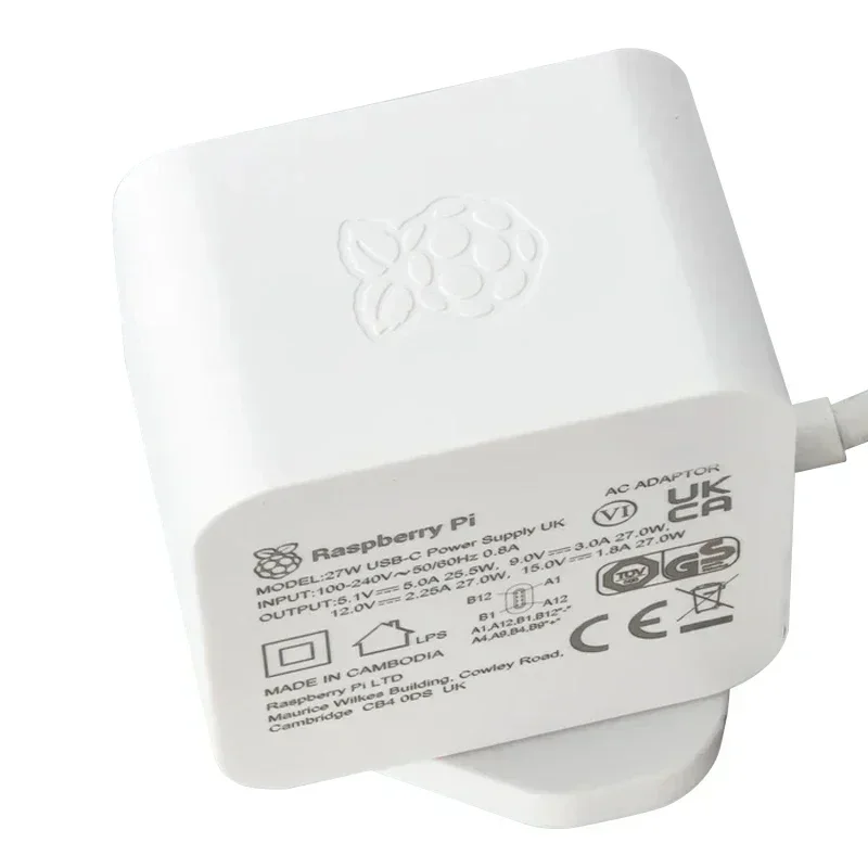 Raspberry Pi 27W USB-C Netzteil Weiß US/EU, unterstützt 5.1V 5A – Bild 6