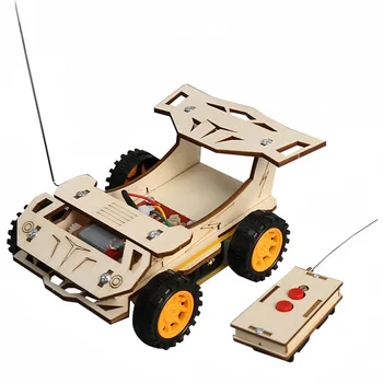DIY Holz-Fernsteuerungsauto Holz-Allradantrieb-Rennwagen Montage-Wissenschaftsexperiment-Sets