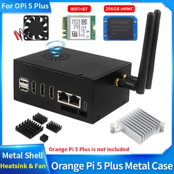 Orange pi 5 plus metall gehäuse mit aktivem lüfter optional antenne Wi-Fi6 bt 5,2 modul metall gehäuse