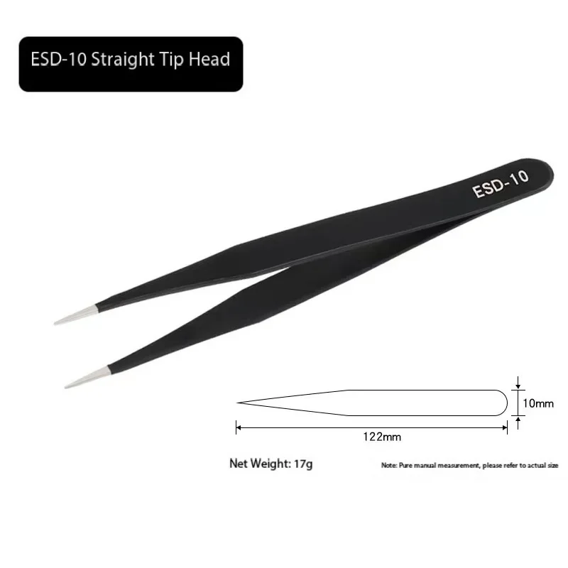 ESD-10 bis 15 Präzisions-Pinzetten-Set, 6 Stück, antistatisch, aus – Bild 6