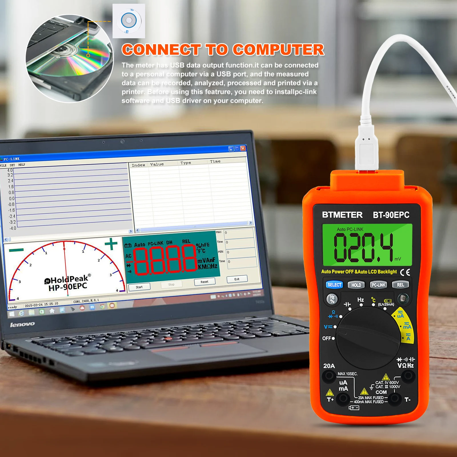 Digitales Multimeter mit 4000 Messungen, automatische Bereichswahl – Bild 6