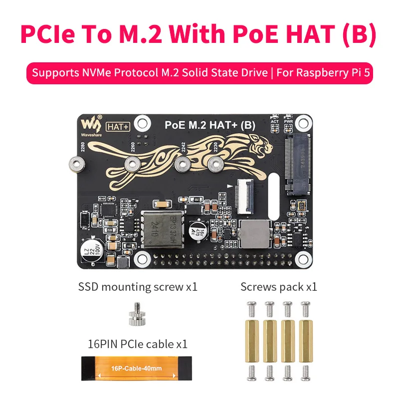 Raspberry Pi 5 PCIe zu M.2 mit PoE HAT (B) unterstützt NVMe-Protokoll – Bild 6
