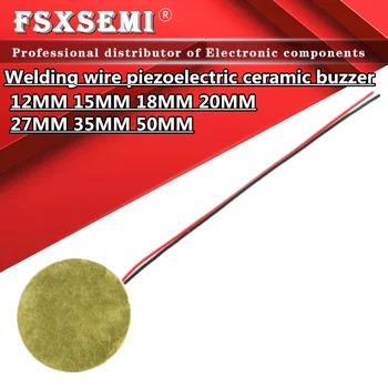12mm 15mm 18mm 20mm 27mm 35mm 50mm Summer Piezo elemente Echolot Sensor Trigger Drum Disc Draht (5 Stück)
