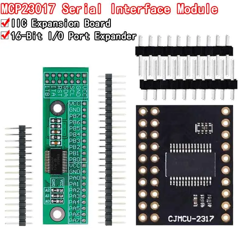 MCP23017 I2C-Schnittstelle 16bit I/O-Erweiterungsmodul Pin Board IIC zu GIPO Konverter 25mA1 Antriebsnetzteil