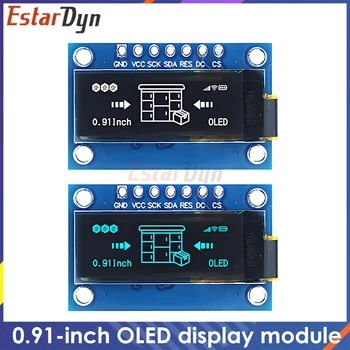 0,91 Zoll 128x32 SSD1306 SPI OLED-Displaymodul Weiß Blau - Für Board, DIY-Projekt