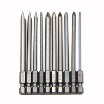 Kreuz 100mm Sechskantgriff Schraubendreher-satz Magnetische Gerade Erweiterte Schraubendreher (10 Stück)