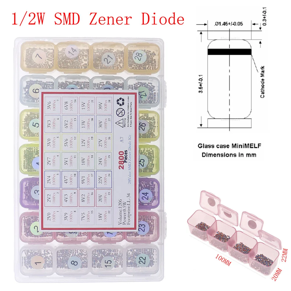 DIP SMD Zenerdiode, schnell schaltbare Schottky-Diode, sortiertes Kit – Bild 5