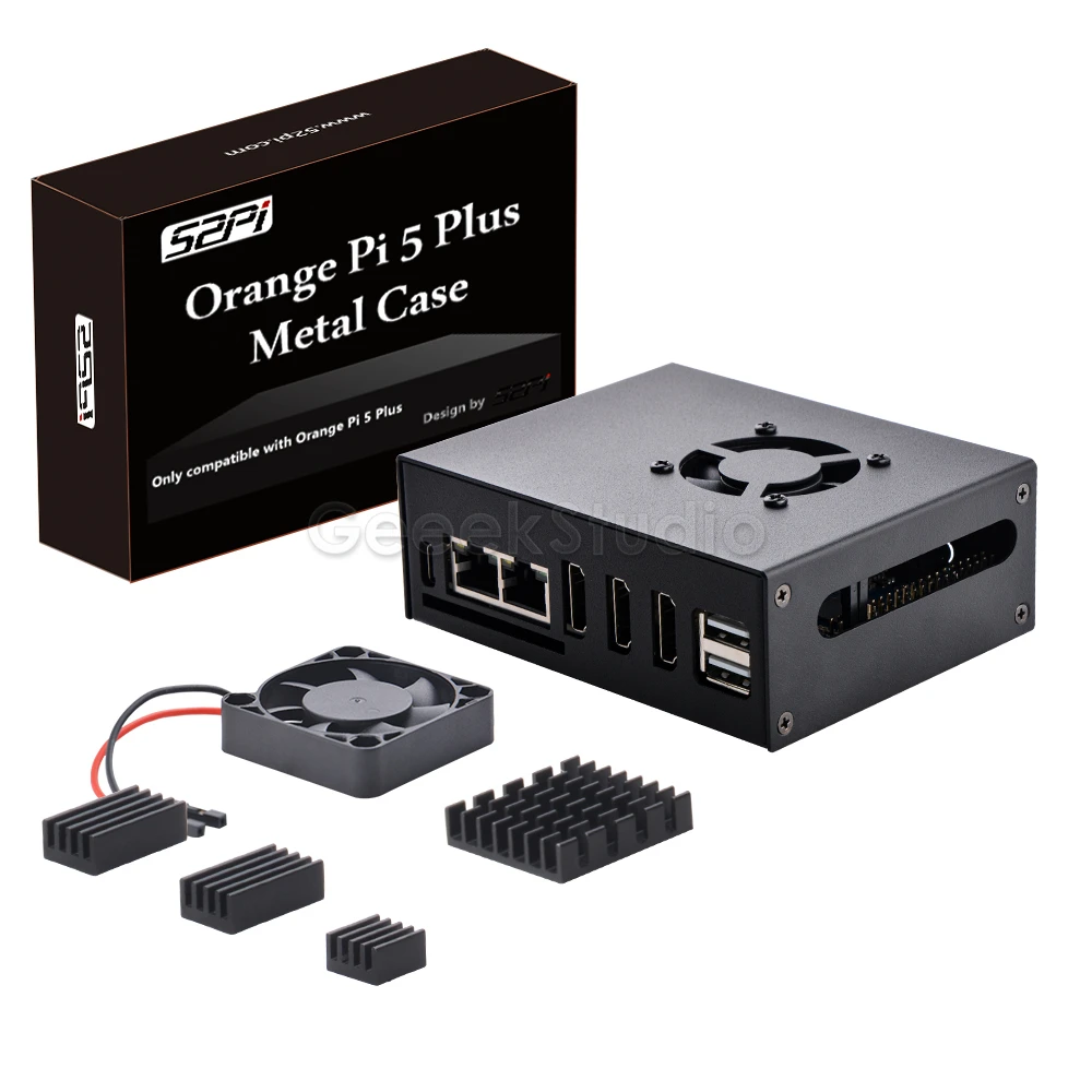Orange pi 5 plus Metalls chutz hülle mit geräuscharmen Kühlventilator-Kühlkörpern