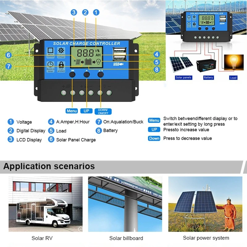 1000W Solarpanel 12V Solarzelle mit 60A 100A Controller Solarladung – Bild 5