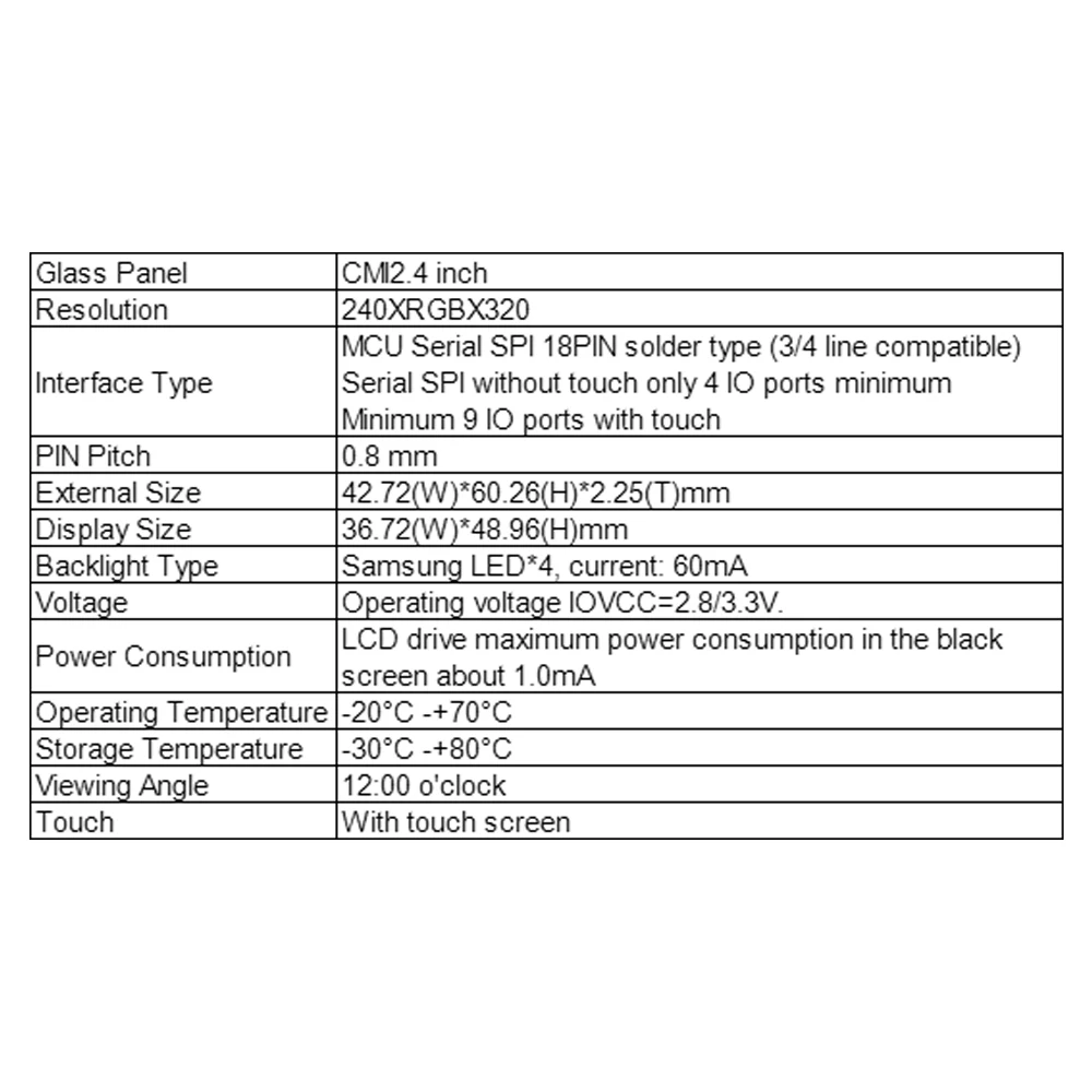 2,4 Zoll tft Anzeige module ili9341 st7789 Treiber 4io mit Touch spi – Bild 5