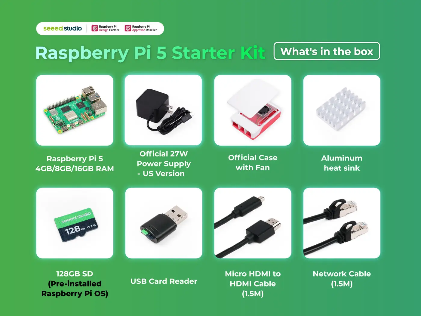 Raspberry Pi 5 4GB 8GB 16GB Starter-Pack mit Lüfter Gehäuse 128GB – Bild 5